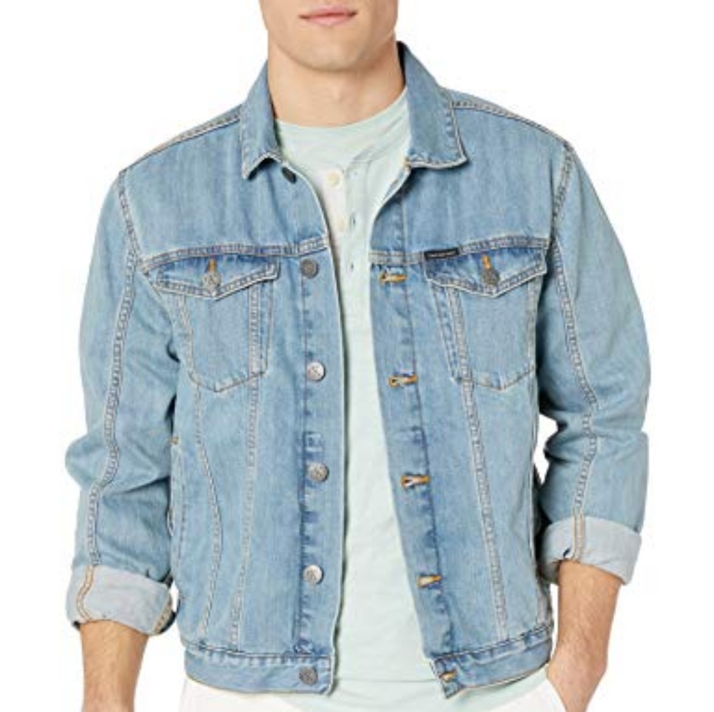 Calvin Klein Unisex Denim Trucker Jacket, Light Wash, M